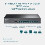 Switch TP-Link JetStream de 8 puertos G L2 y 2 puertos SFP