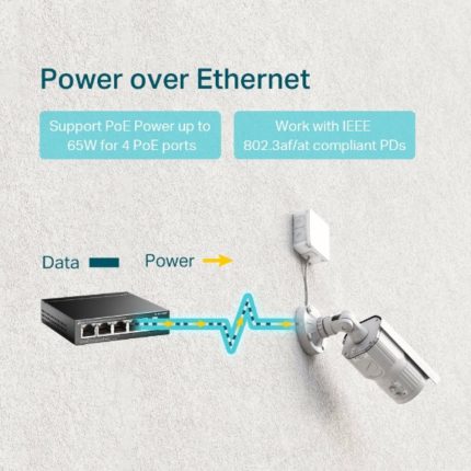 Switch TP-Link de 5 puertos G (4 puertos PoE+)