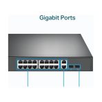 Switch Tplink TL-SG1218MP Gigabit 18 puertos no administrable PoE montaje en rack 2 ranuras SFP