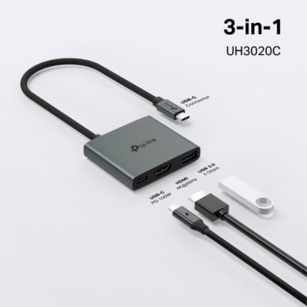 Hub TP-Link UH3020C USB-C 3 en 1 con Puerto HDMI y Carga Rápida